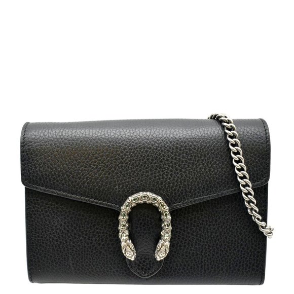Gucci Handbags - GUCCI  Dionysus Leather Crossbody Bag Black